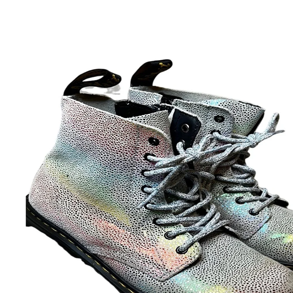 1460 Pascal Rainbow Boots US 4 Leather Ankle Youth Shoes Lace Up